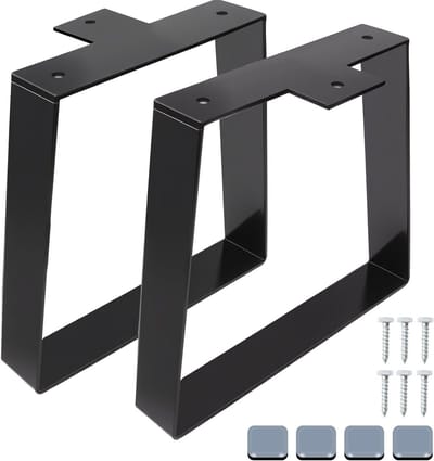 Trapeziumvormige tafelpoten - Tafelonderstel metaal - Meubels maken - Inclusief bevestigingsmateriaal - 28 cm - Zwart