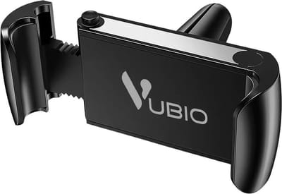 VUBIO - Telefoonhouder Auto - Zwart - Metaal & Stevig - Ventilatorrooster - GSM Mobiel Houder - Autohouder - Universeel - Klem