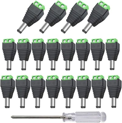 50 Stuks 12 V / 24 V DC Mannen Stekker, 2,1 x 5,5 mm voor CCTV-Camera's