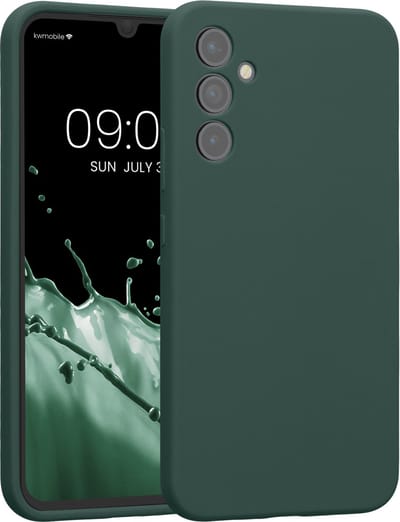 kwmobile telefoonhoesje geschikt voor Samsung Galaxy A34 5G - TPU backcover met siliconen coating - Smartphone case in blauwgroen