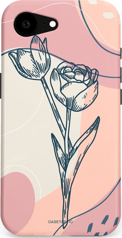 Casetastic Hoesje Geschikt voor Apple iPhone 16e Magsafe - Stijlvolle Beschermende Duo-layer Case - Sierlijke tulp