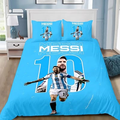 Dekbedovertrek Kussensloop Beddengoed Set Beroemde Voetballer M-Messis Volwassen Jongen Meisje Slaapkamer Decoratie Kinderen Enkel Dubbel Grote Maat EU SK(260*220cm)3pcs