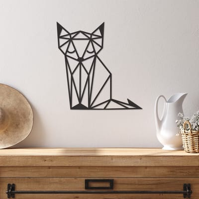 Geometrische Wanddecoratie Vos - Geometrische Muurdecoratie Vos - Geometrische Vos - Muurdecoratie Hout - Wanddecoratie Hout - Muurdecoratie Woonkamer - Wanddecoratie Woonkamer - Wanddecoratie Industrieel - Wanddecoratie Dieren - 29.5 x 29 cm