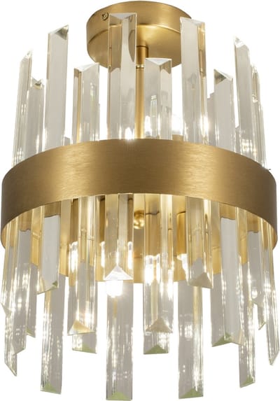 Lumidora Plafondlamp 74985 - Plafonniere - LANCELOT - 6 Lichts - G9 - Goud - Messing (kleur) - Transparant - kleurloos - Glas - ⌀ 25 cm