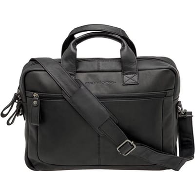 Laptoptas New Looxs Luko 7.5L - 42 x 6 x 30 cm - gemaakt van luxe leder - Zwart