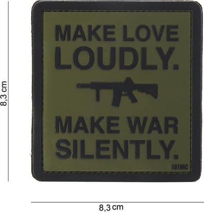 101 Inc Embleem 3D Pvc Make Love Loudly Groen 10101