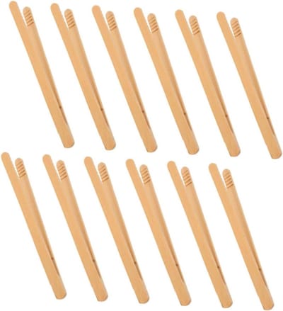 Montessori Pincetten - Motoriek Klemmen - Fijne Motoriek Trainen - Gemaakt van Bamboe - 18 cm - Khaki