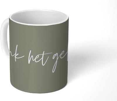 Mok - Koffiemok - Tekst - Geluk - Pluk het geluk - Quotes - Mokken - 350 ML - Beker - Koffiemokken - Theemok - Mok met tekst