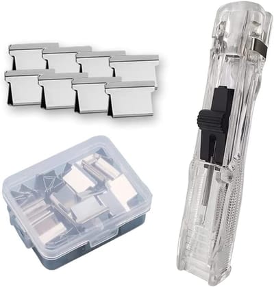 Acryl nietmachine set - Mini nietapparaat - Papier organiseren - Transparant design - 15x8.5x2.1 cm - Transparant