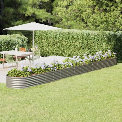 vidaXL - Plantenbak - 620x80x36 - cm - gegalvaniseerd - staal - zilverkleurig