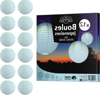 Papieren Lantaarns - Hanglampen Bal - Feestdecoratie - Handgemaakt Gecontroleerd - 30 cm - Aquamarijn