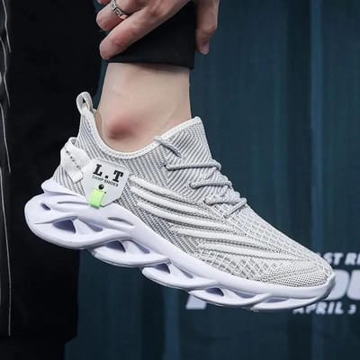 Heren hardloopschoenen Schokabsorberende sportschoenen Sportschoenen met zachte zool Mesh tennis wandelschoenen 39 gray