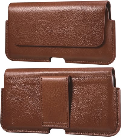 Coverup Universele Leren Riemclip Case voor Smartphones - 6,7 inch - Bruin
