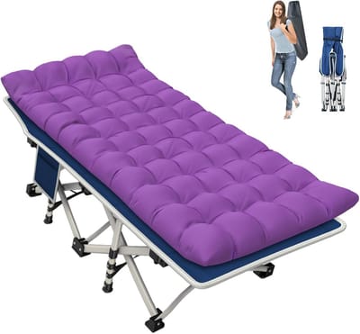 Opvouwbaar Campingbed voor Kinderen met Dikke Comfortabele Matras - Zwaar Belastbaar