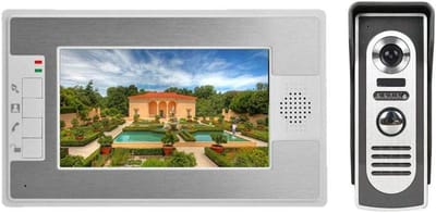 Video Intercom Deurbel - Bedrade Deurcamera Systeem - Veiligheid Thuis - Aluminium Legering Paneel - 7 Inch Scherm - Zwart