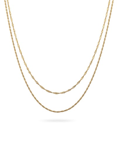 Elli - Halsketting - Ketting Set Dames Singapore Ketting 925 Sterling Zilver 45 cm -