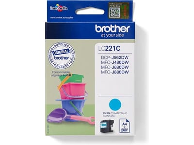 Brother LC221C inktcartridge 1 stuk origineel cyaan