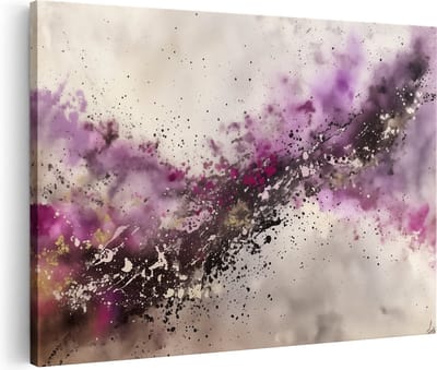 Artaza Canvas Schilderij Abstract - 120x80 cm - Groot - Wanddecoratie Paars - Muurdecoratie Schilderijen Op Canvas - Kamer Accessoires