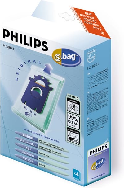 Philips S-Bag FC8022/04 - Stofzuigerzak Anti-allergie - 4 stuks
