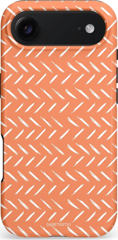 Casetastic hoesje geschikt voor Apple iPhone Air - MagSafe - Dubbellaagse bescherming - Oranje Witte Nederland Cross Patroon - Fashion Case - Terracotta Zand
