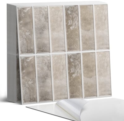 Coloray Plaktegels - Rechthoekige tegels Portugese Tegels - 30 cm x 30 cm - Romig Plaktegels - 9 stuks - Vierkant PVC Tegels - Plaktegels Keuken - Zelfklevende Vloertegels - Vinyl Tegels - Zelfklevende Tegels