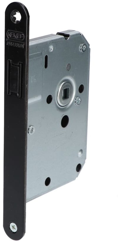 WONINGBOUW LOOPSLOT MET ZWARTE VOORPLAAT, TYPE 1255/73, DOORNMAAT 50MM, MET MAGNETISCHE SCHOOT, EXCL.SLUITKOM