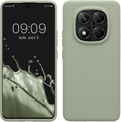 kwmobile telefoonhoesje geschikt voor Xiaomi Redmi Note 14 Pro 5G / Redmi Note 14 Pro+ 5G / Poco X7 - Hoesje met siliconen coating - Smartphone case in grijsgroen