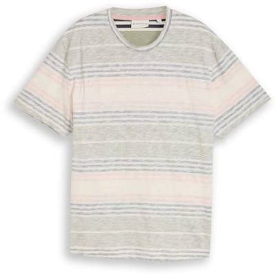Tom Tailor - Plus Size - T-shirt met inside-out streepjesmotief - Maat 2XL - rose teal multi color stripe
