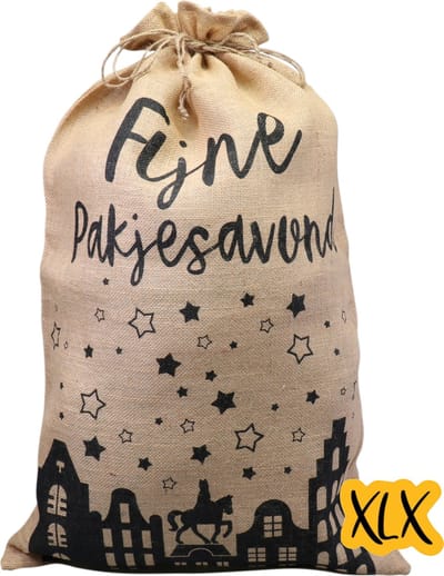 Sinterklaaszak - Jutezak - Jute - 50x80cm - Fijne pakjesavond - 1 stuks, XLX®