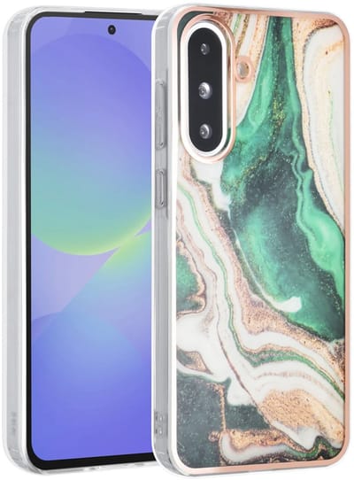 TPU Back Cover hoesje - Marble Groen Print - Geschikt voor: Samsung Galaxy A36