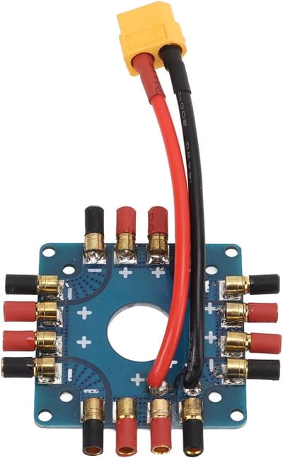 Distributiebord voor stroomvoorziening - Aansluitbord met stekker - Bananenconnectoren - Ideaal voor RC-drone - Vliegtuigmodel