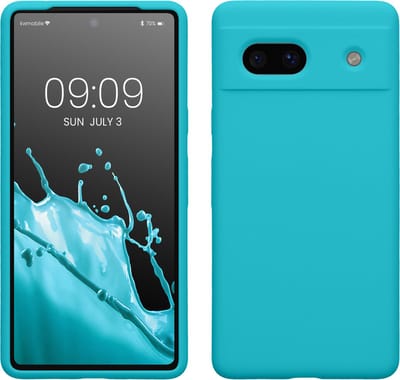 kwmobile telefoonhoesje geschikt voor Google Pixel 7a - Hoesje met siliconen coating - Smartphone case in ijsblauw