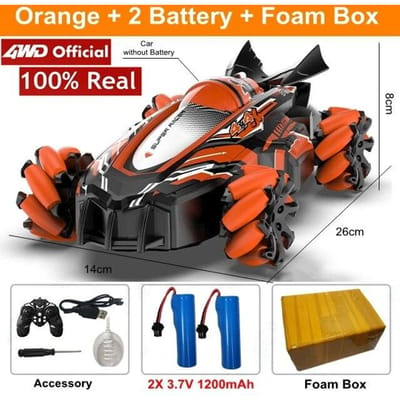 4WD Drift RC Autoradio Gebaar Inductie Muziek Licht Stunt Afstandsbediening Racing 4x4 Off Road Spray Jongens speelgoed voor Kinderen Geschenken 2 battery