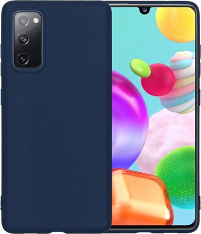 Hoesje - Geschikt voor Samsung Galaxy A41 - Sterk & Shockproof - Siliconen Case - Hoes Cover - Telefoonhoes - Donkerblauw
