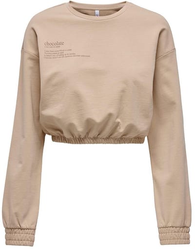 Only Zenia Unb Elastic Sweatshirt Beige M Vrouw