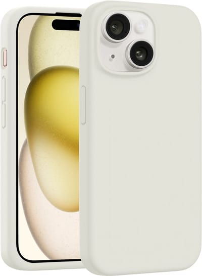 Coverzs luxe siliconen MagSafe hoesje geschikt voor iPhone 14 (beige) - MagSafe, shockbestendig, premium bescherming