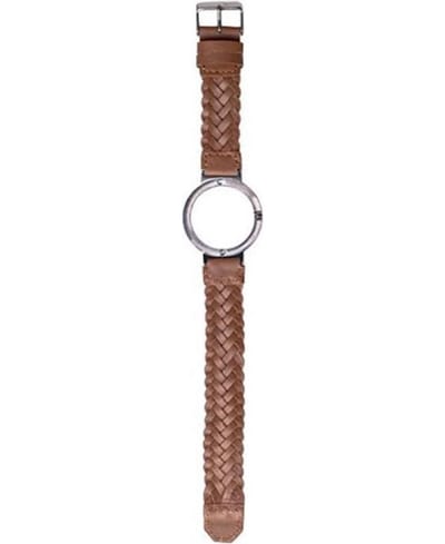 JU'STO J-WATCH bandje Leather Braided Light Brown - GRANDE