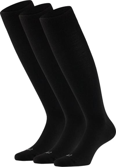 Apollo 3-paar merino wollen kniekousen - Hoge warme winter sokken - 42 - Zwart