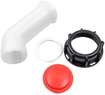 Allecto - IBC-uitlaatkraan - 2 pack - Goede afdichting - 60 mm - IBC-tankaccessoires - Ventieldop - Geschikt voor waterafvoer - Zwart