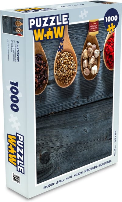 Puzzel Kruiden - Lepels - Hout - Keuken - Specerijen - Industrieel - Legpuzzel - Puzzel 1000 stukjes volwassenen