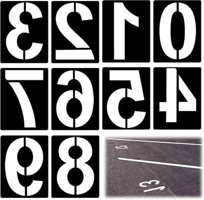 Grote herbruikbare sjablonen voor cijfers van 20 cm, set van 10 plastic nummerstencils voor huisnummers en schilderprojecten
