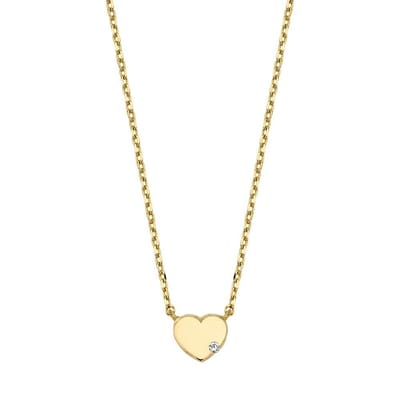 New Bling Goud 9NBG-0023 14 Karaat Gouden Collier met Hanger - Hartje - Zirkonia - Goud