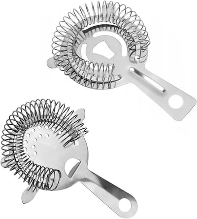 Cocktail Strainers Set van 2 Stuks, RVS Barfilter voor Cocktails, Professionele Mixaccessoires voor Thuis en Bargebruik