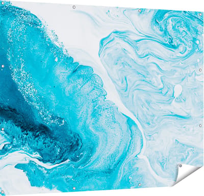 Gards Tuinposter Abstracte Kunst van een Oceaan - 150x120 cm - Tuindoek - Tuindecoratie - Wanddecoratie buiten - Tuinschilderij