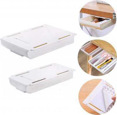 Bureaulade organizer - 2 Stuks - Bureau organizer - ladeverdeler - Zelfklevende lade - Onder bureaulade-organizer - Lade onder bureau - verborgen bureaulade - organizer - zelfklevende lade - voor thuis, bureau, commode