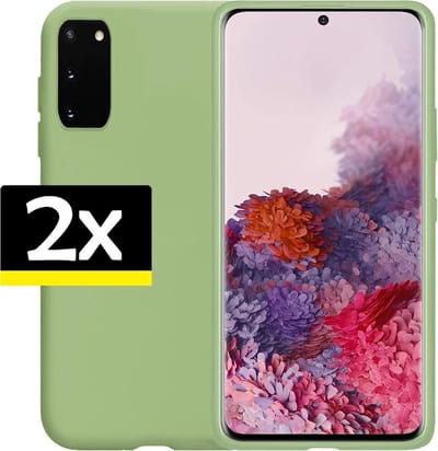 Hoesje - 2 Stuks - Geschikt voor Samsung Galaxy S20 - Sterk & Shockproof - Case Siliconen - Back Cover - Telefoon Hoes - Telefoonhoesjes - Groen