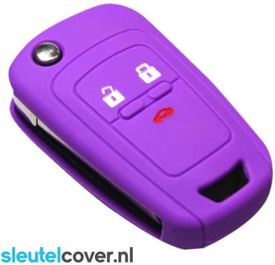 Autosleutel Hoesje geschikt voor Chevrolet - SleutelCover - Silicone Autosleutel Cover - Sleutelhoesje Paars