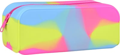 Neon, siliconen etui/cosmeticatasje met ritssluiting 8x20x6cm
