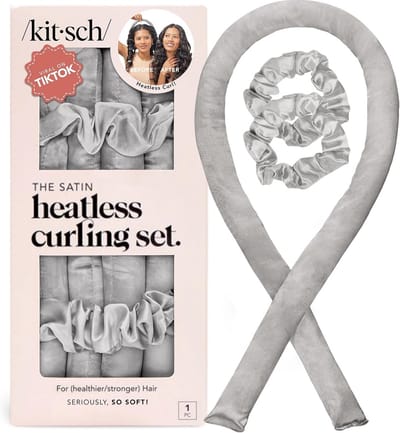 Hitteloze Krultang - Haarrollers Set - Krullen Maken - Satijnen Hoofdband - 86 cm - Roze