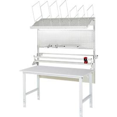 Rau verpakkingstafelsysteem 05 Werktafel serie Tom, B 1500 x D 800 x H 760-1080 mm, melamine blad, tot 500 kg